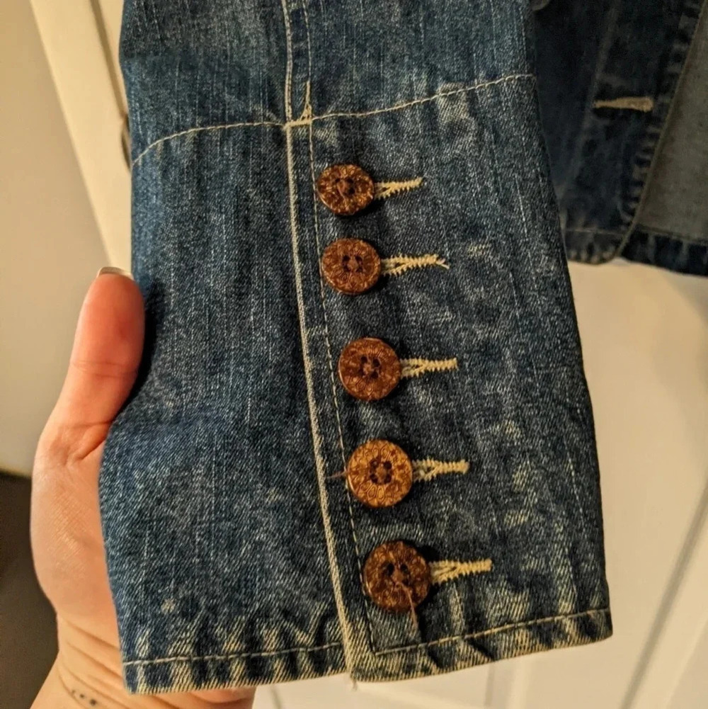 Caribbean Joe 100% Cotton Jean Jacket Size P Large - Picture 10 of 12